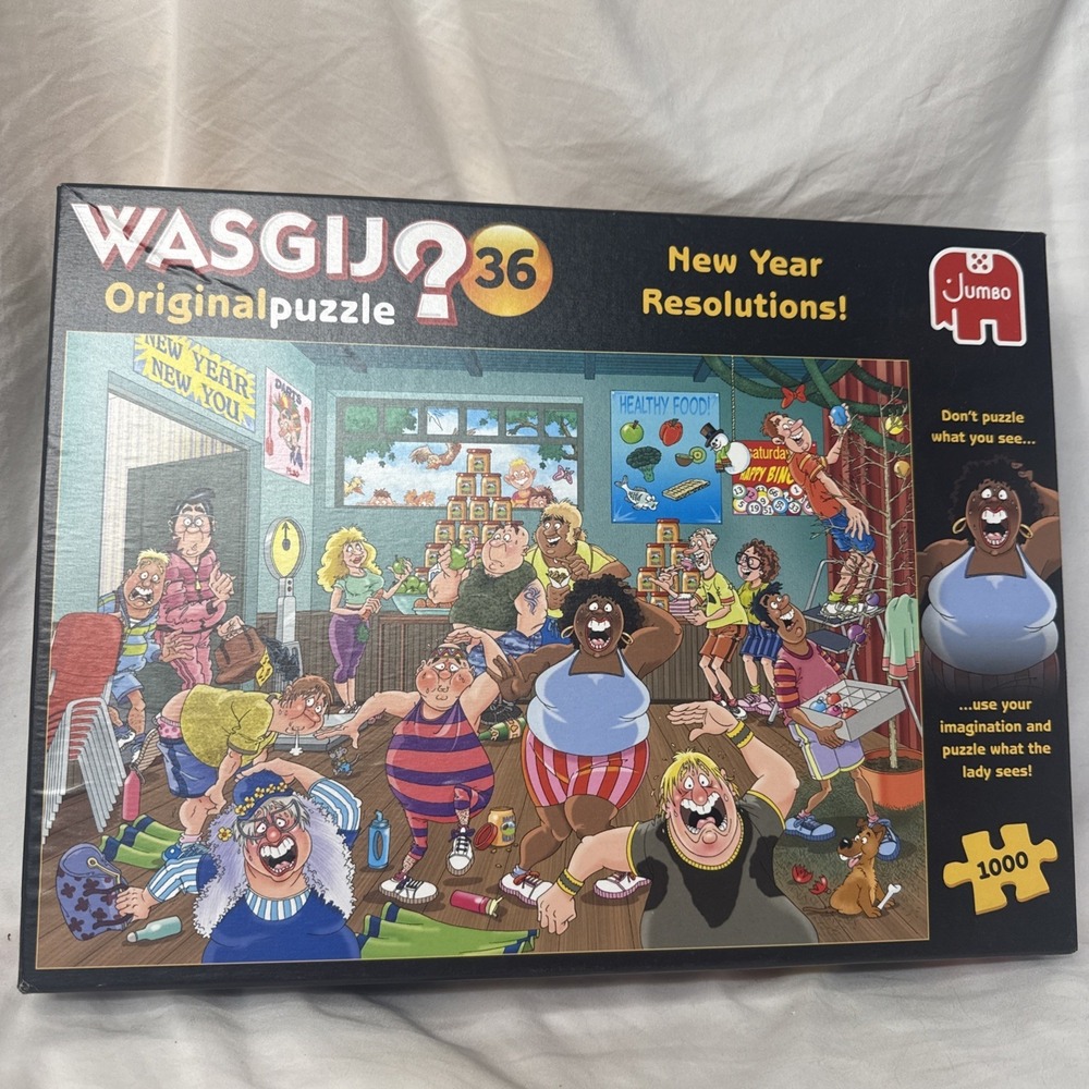Wasgij Original #36 'New Year Resolutions!' 1000 Piece Puzzle EXCELLENT Complete